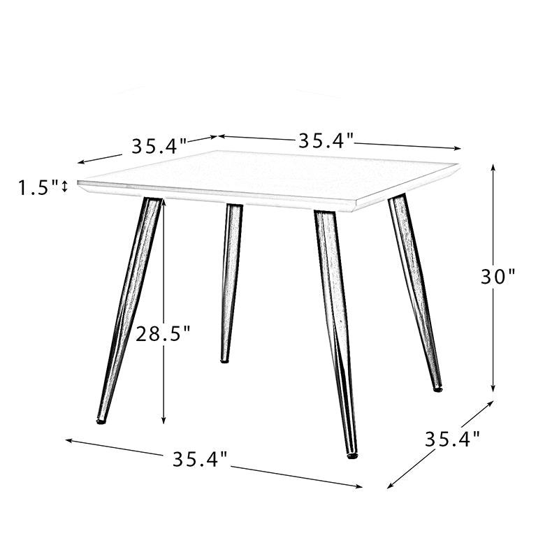 Modern Dresden Square Dining Table - Solid Wood Kitchen Table for 6 - Perfect for Family Dinners & Entertaining Guests