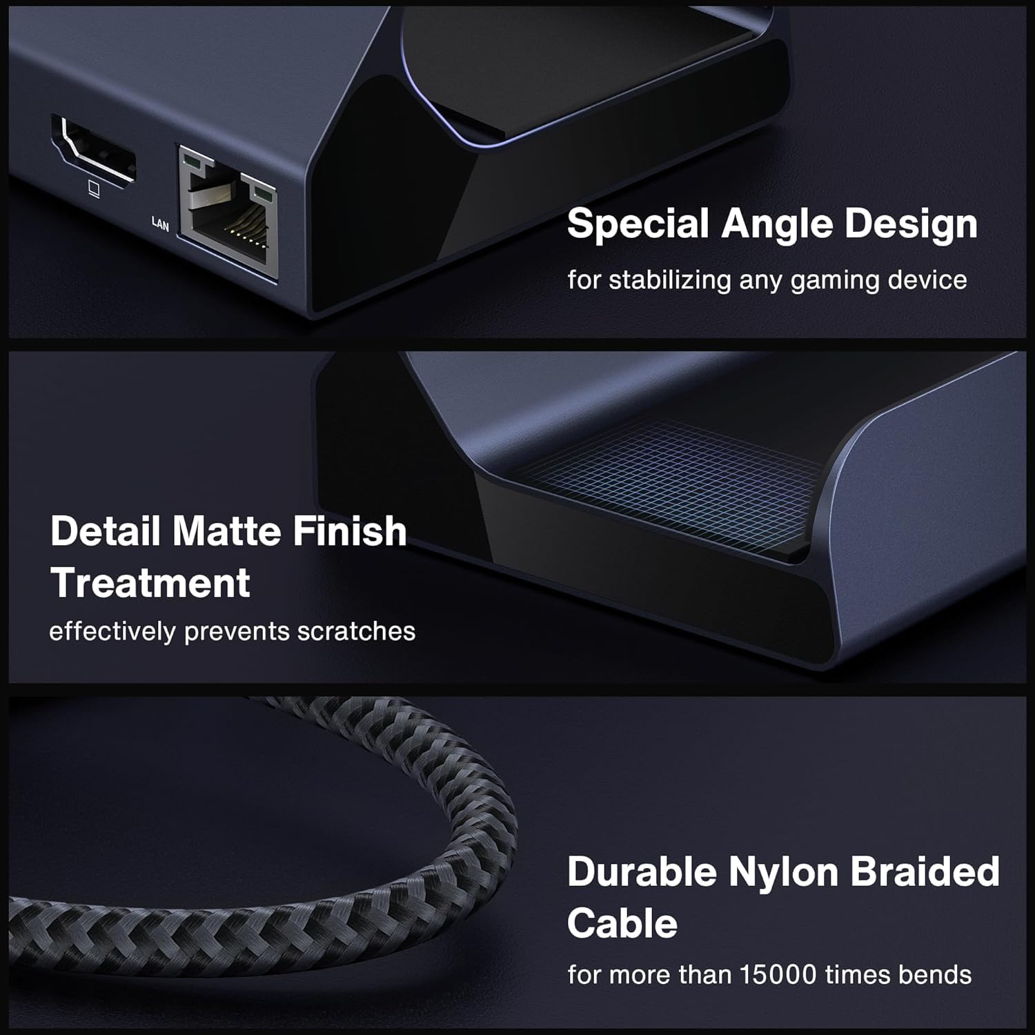 iVANKY 6-in-1 Docking Station for ROG Ally/Legion Go/Steam Deck - 65W PD Charger, HDMI 4K@120Hz, Gigabit Ethernet, USB-A 3.0, 100W USB-C Port - Perfect for Gaming, Work & Home Office Setup