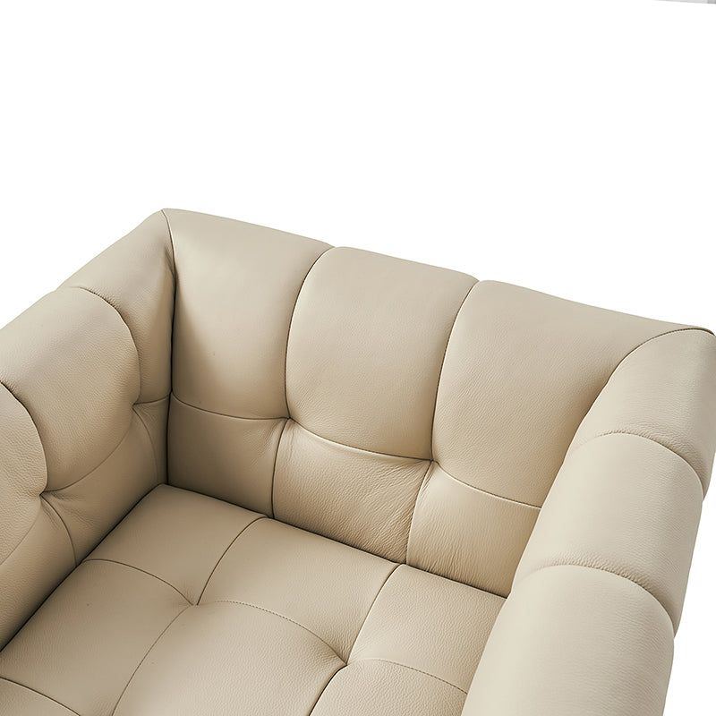 Feodor Genuine Leather Mid Century Modern Swivel Chair - Premium Office & Living Room Furniture for Home Decor