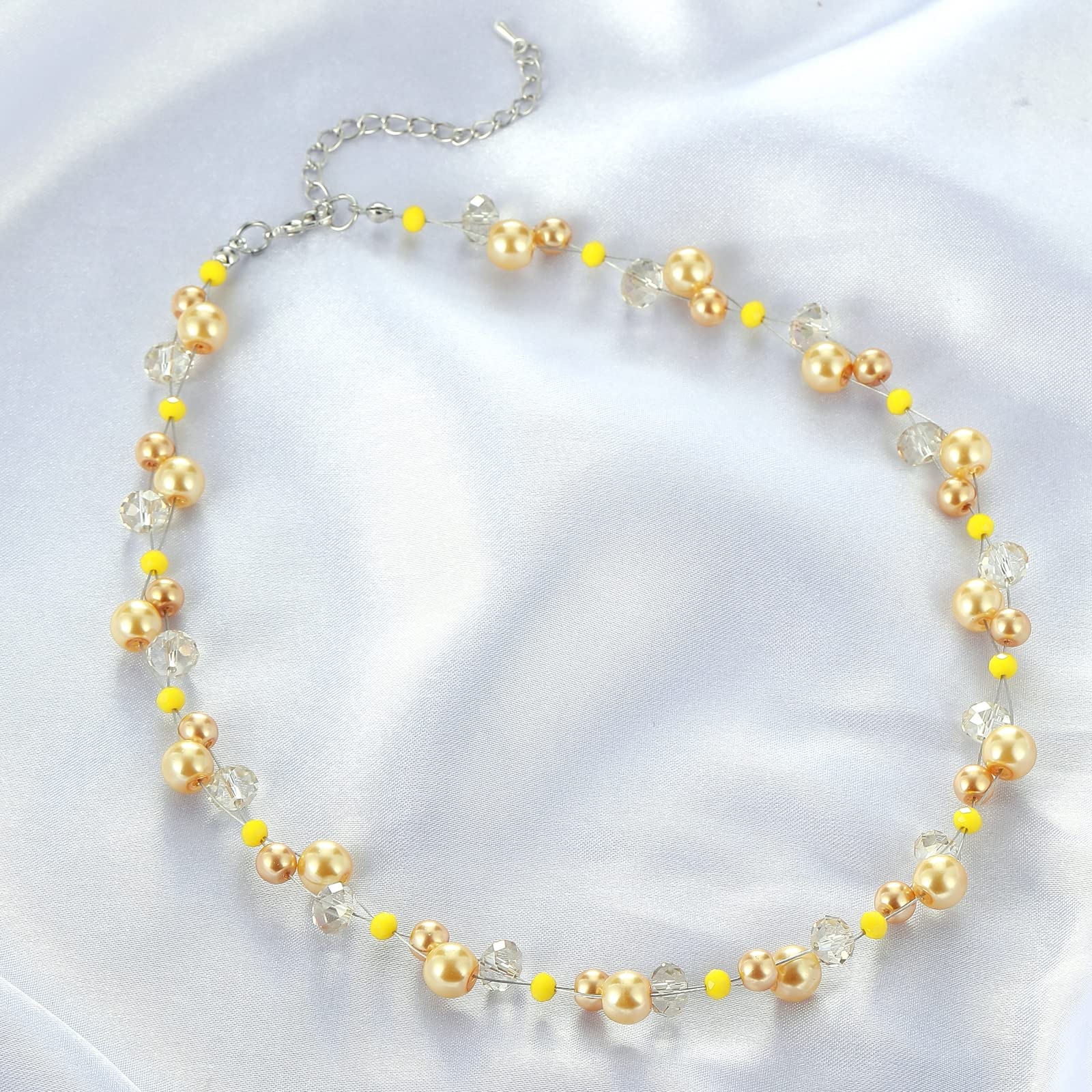 Elegant Turquoise Beaded Necklace for Women - Pearl & Crystal Bead Fashion Jewelry, Perfect Birthday Gift for Her | Ideal for Parties, Weddings & Everyday Wear