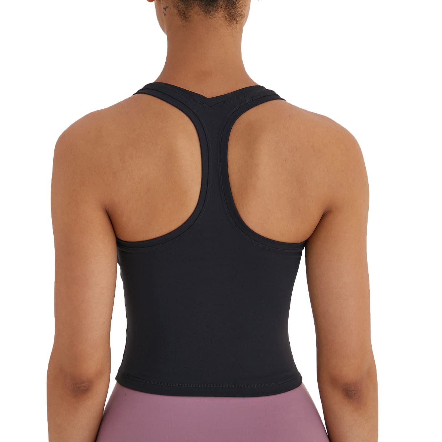 Women's Cropped Racerback Tank Tops - Breathable Workout Shirts for Running, Yoga & Gym - Comfortable Athletic Tops for Women's Fitness & Active Lifestyle