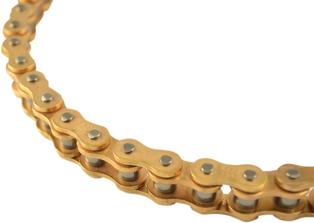 420 SH Motocross Series Chain - 132 Links Gold Heavy Duty Motorcycle Chain for Dirt Bikes, ATVs & Offroad Vehicles - High Performance Replacement Chain for Racing & Trail Riding