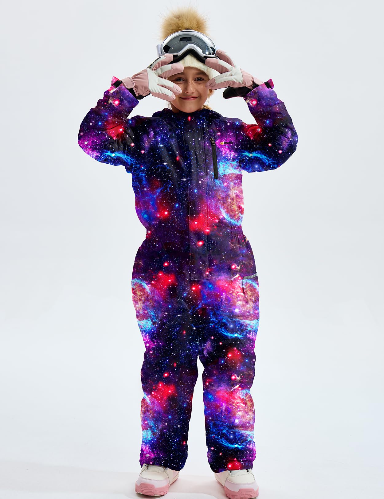 GEMYSE Kids One-Piece Ski Suit - Waterproof Snowsuit for Boys & Girls - Winter Snowboarding & Outdoor Play - Perfect for Skiing, Sledding & Snow Adventures