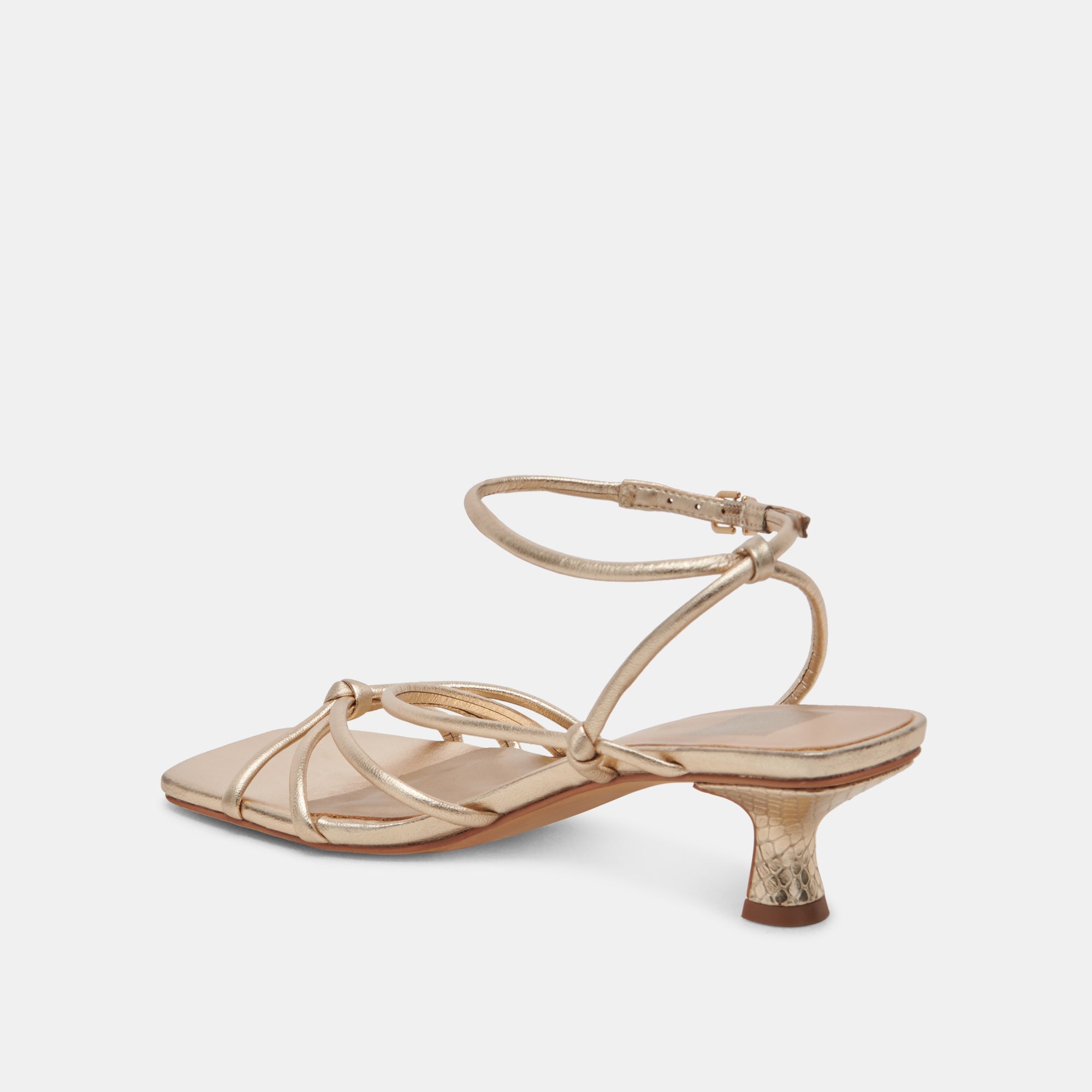 BEV Gold Metallic Leather Heels for Women - Stylish High Heel Pumps for Parties, Weddings & Evening Events