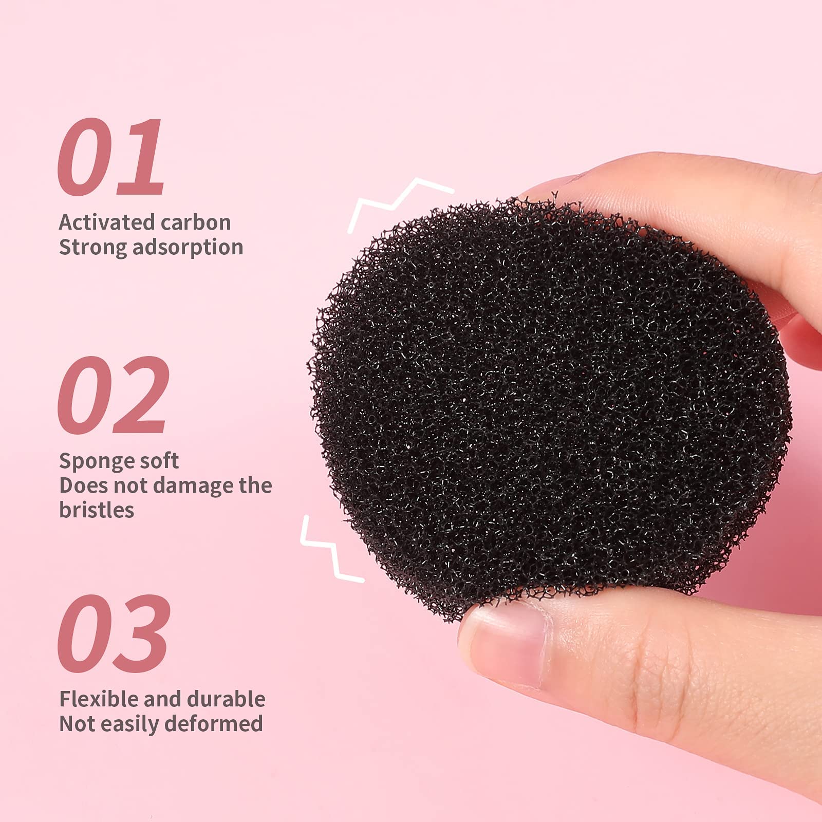 Docolor 3-in-1 Makeup Brush Cleaner Set with Solid Coconut Oil Cleanser, Color Removal Sponge & Cleaning Mat - Professional Brush Shampoo for Blenders & Eyeshadow Brushes | Perfect for Home Salon & Travel Makeup Kit