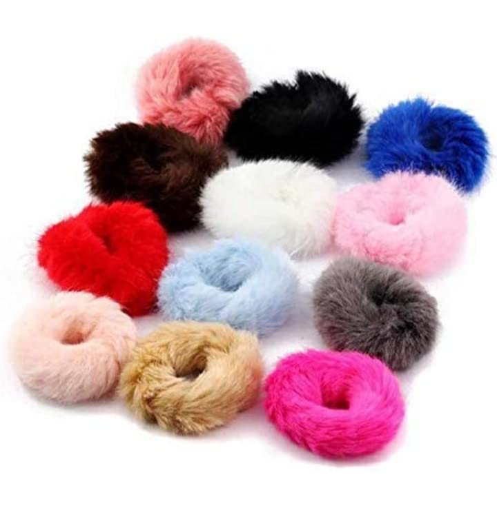 12 Pack Multicolor Chiffon Hair Scrunchies for Women - Soft Ponytail Ties with Floral Design, Hair Bands & Hair Accessories for Girls | Perfect for Casual Wear, Parties, Workouts, and Everyday Use