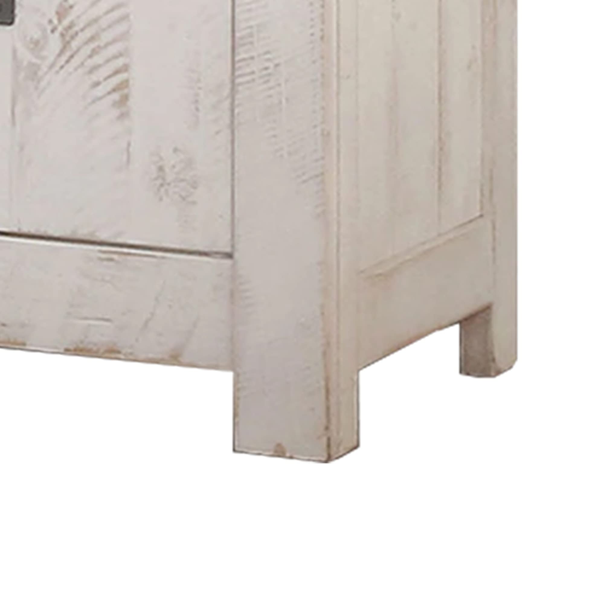 Benjara Modern Nightstand with 2 Drawers, USB Charging Ports & Plank Design - White & Brown Wood Bedside Table for Bedroom, Living Room & Office