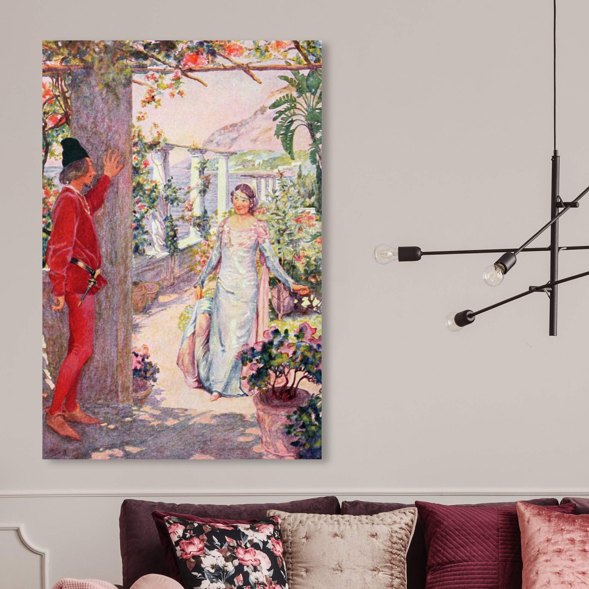 Oliver Gal Fantasy Wall Art Canvas Print - 'The Prince Waits for The Princess' Kids Room Decor, 30x45 Inch, Green & Red - Perfect for Nursery, Children's Bedroom & Playroom Wall Decor