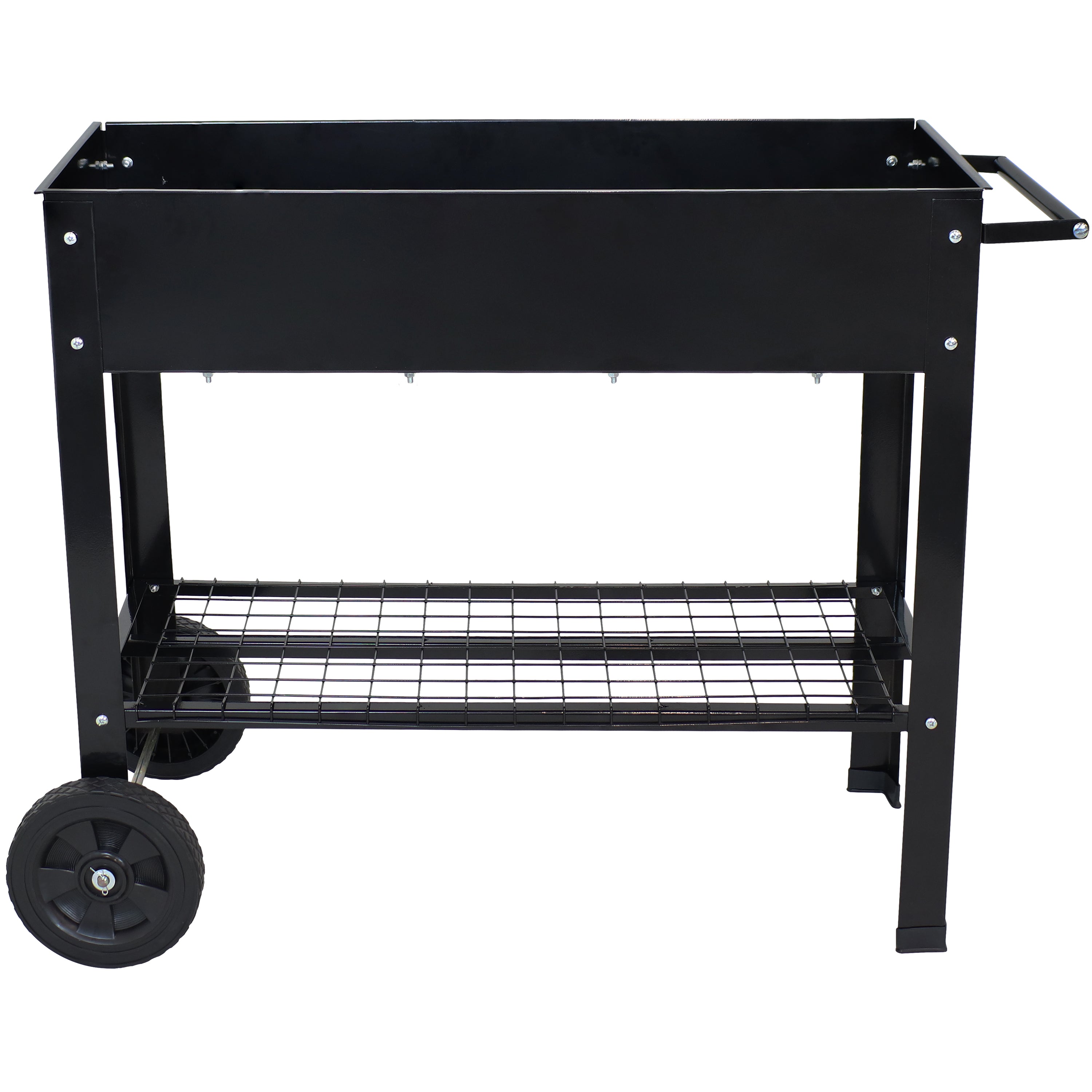Galvanized Steel Mobile Raised Garden Bed Cart - Portable Planter Box with Wheels for Vegetables, Herbs & Flowers | Indoor & Outdoor Gardening Solution
