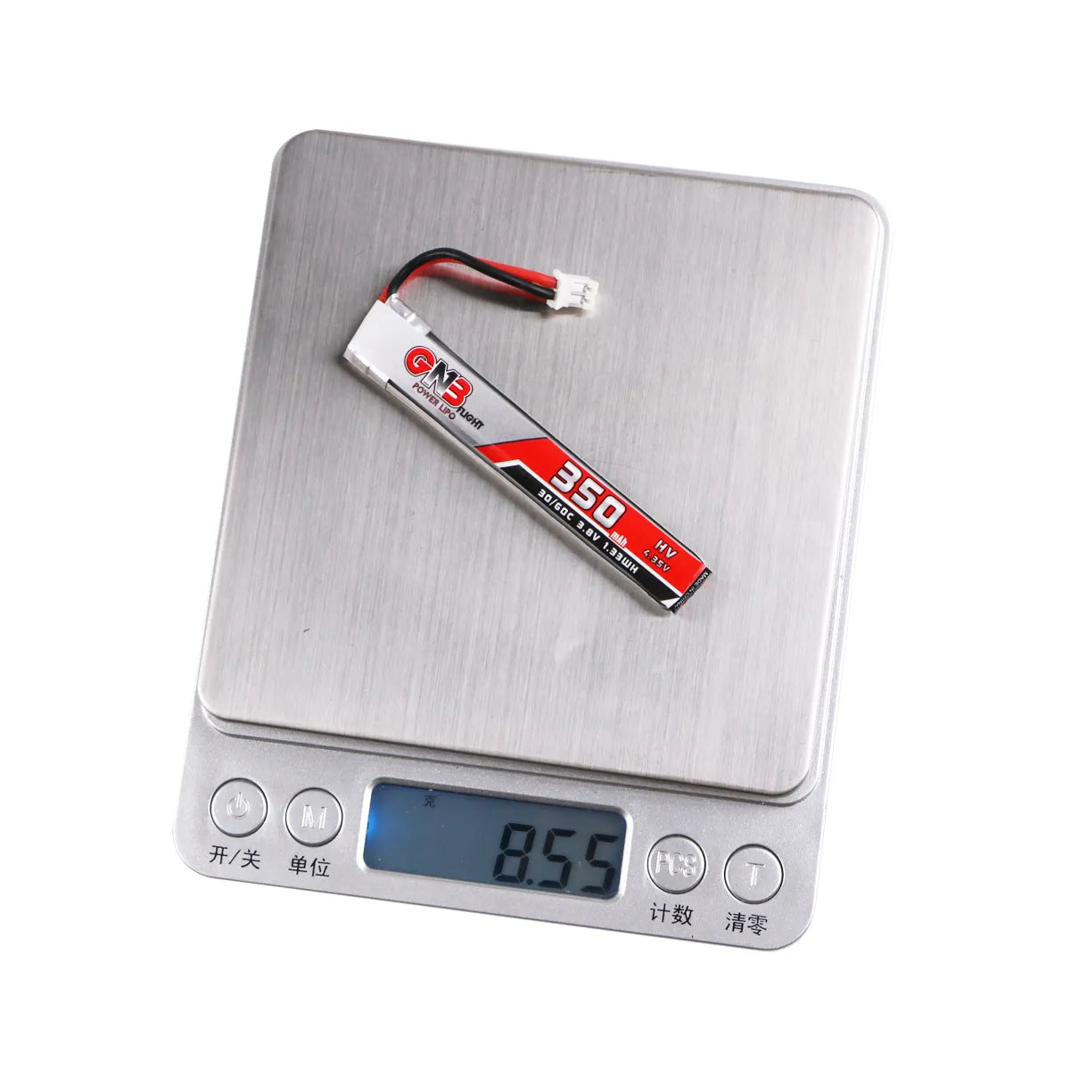 GNB/GAONENG 350mAh 1S Lipo Battery 30C 3.8V with JST PH 2.0 Connector - High Performance for Tiny Whoop Drones, FPV Racing, and RC Models (Pack of 6)