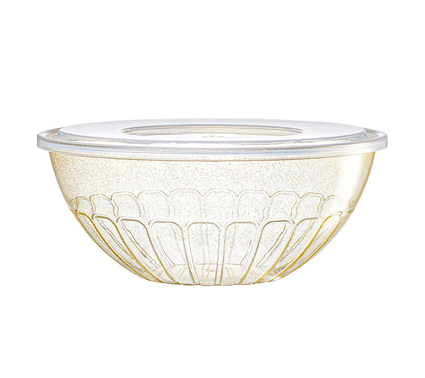 Gold Glitter Salad Bowls - Set of 3 | Elegant Party Serving Bowls for Salads, Snacks & Desserts | Perfect for Dinner Parties, BBQs & Holiday Gatherings