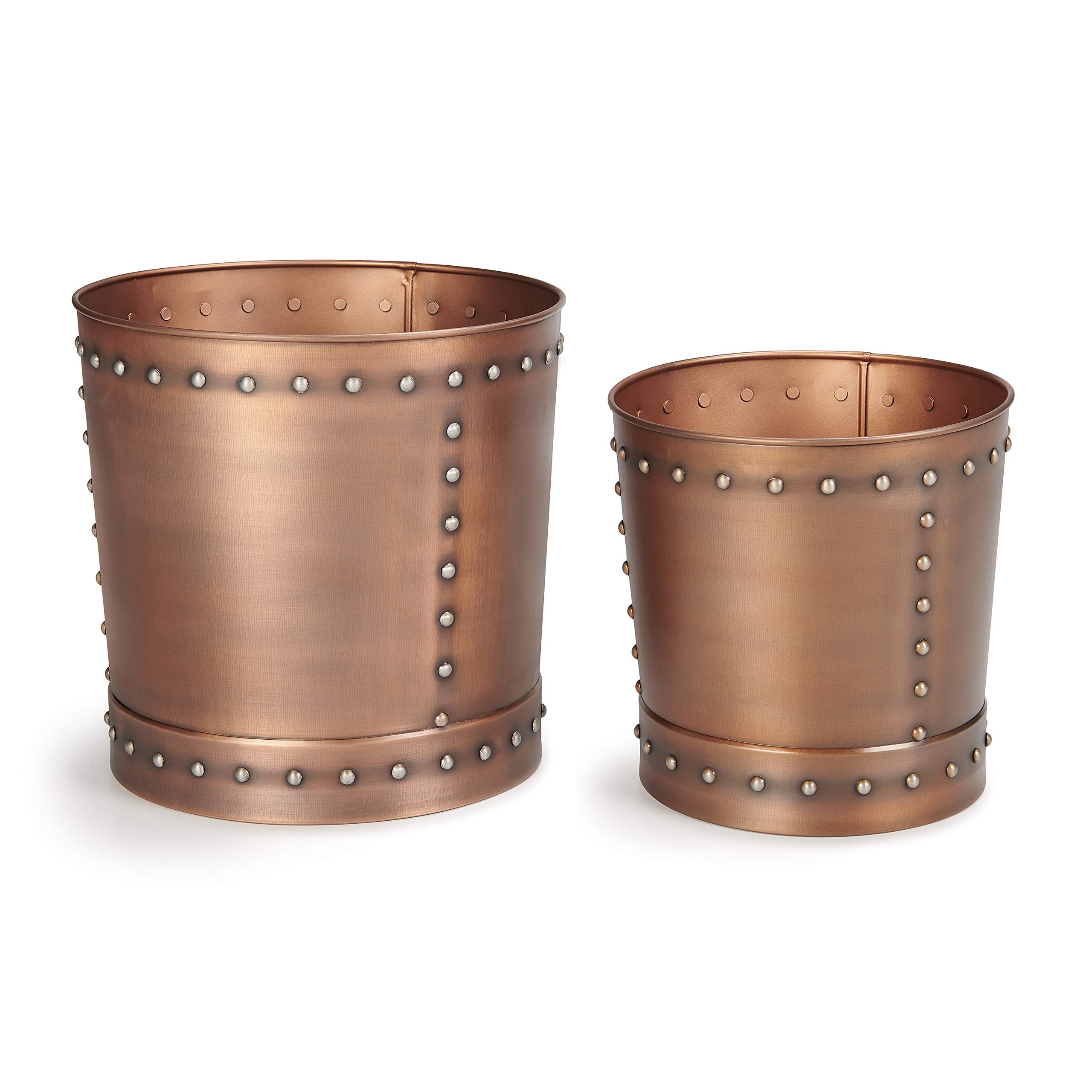 Good Directions P1215C Large Riveted Copper Planter Set of 2 - Indoor & Outdoor Garden Decor for Patio, Deck, Balcony & Home Décor | Perfect for Flowers, Herbs & Succulents