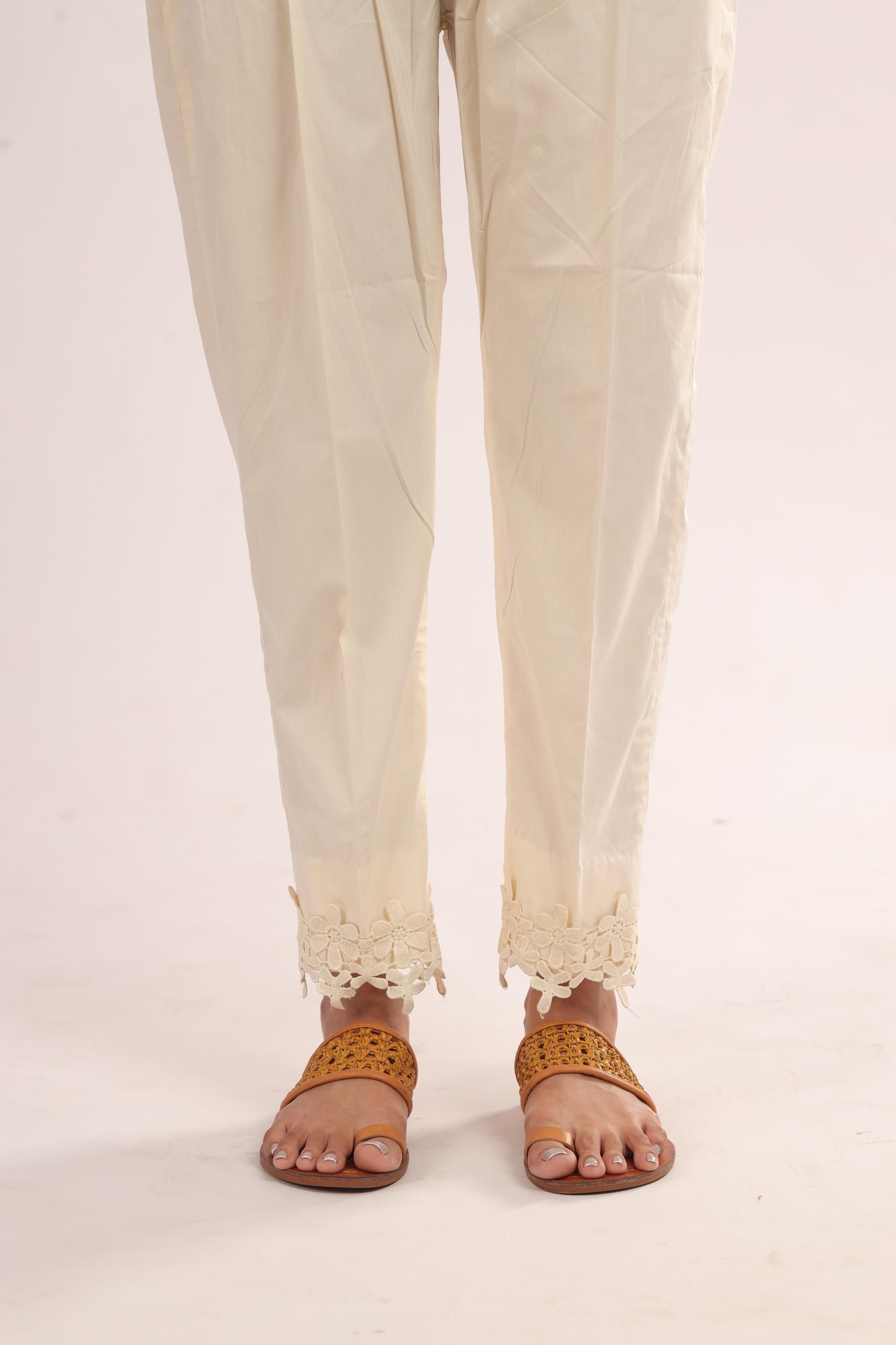 Stylish Cotton Beige Trousers for Women - Comfortable Casual Pants for Office, Travel & Everyday Wear | Premium Quality Stone-Washed Fabric