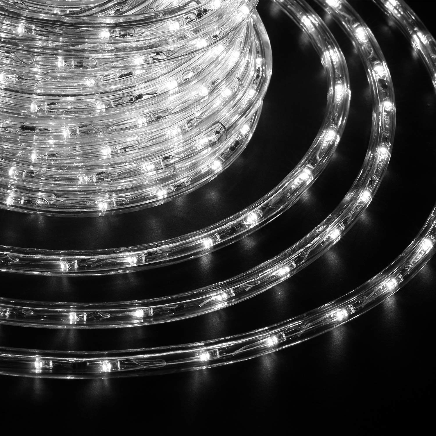 Waterproof LED Rope Lights Outdoor - 150FT/45M Cold White String Lights with Fuse Protection, 1620 LEDs, UL Certified - Perfect for Patio, Garden, and Holiday Decorations