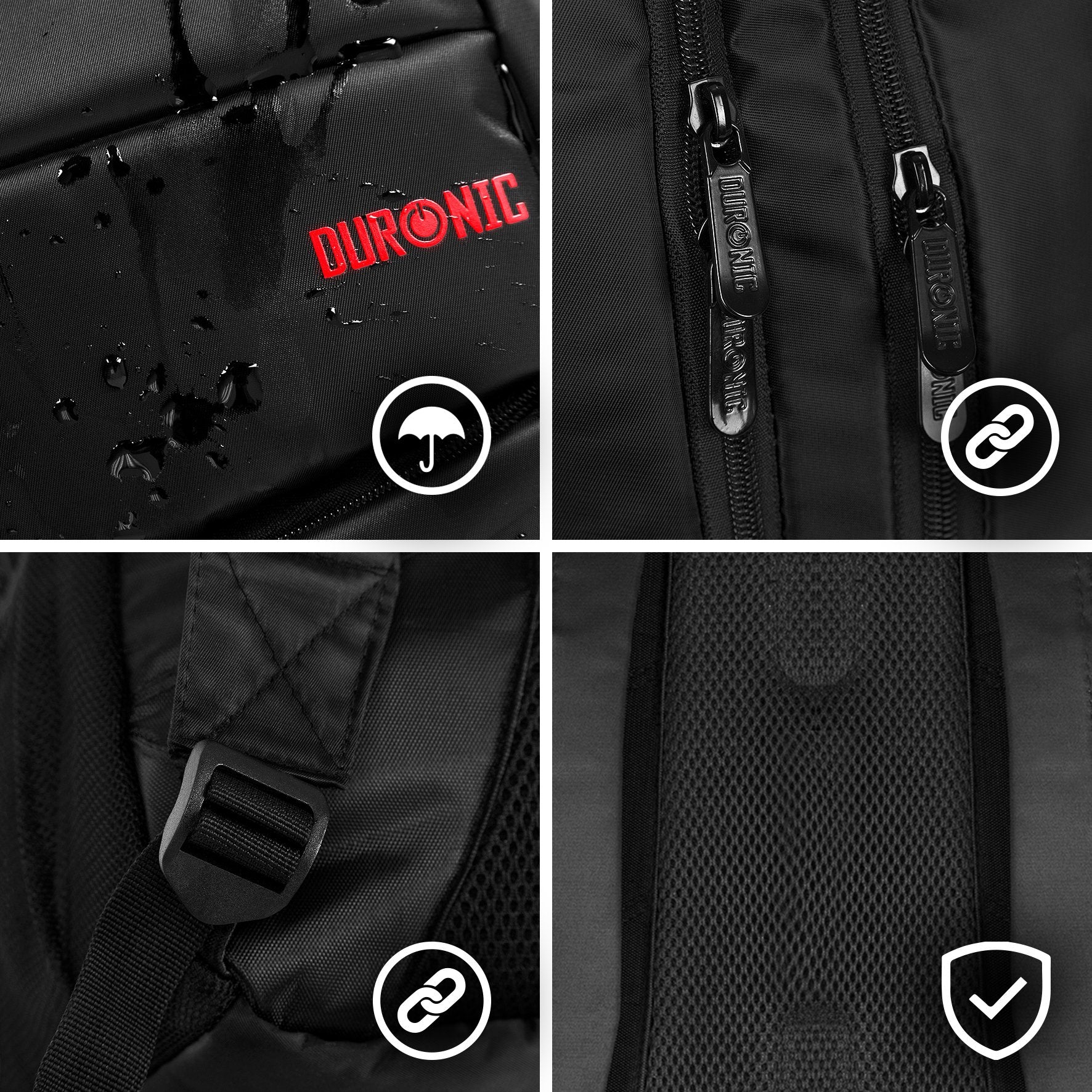 Duronic Lightweight Water Resistant 15.6 Inch Laptop Backpack - Durable Travel & Work Bag for Business, School, Gym - Perfect for Students, Professionals & Commuters (LB11) | Ideal for Daily Commute, Business Trips & College Campus Use