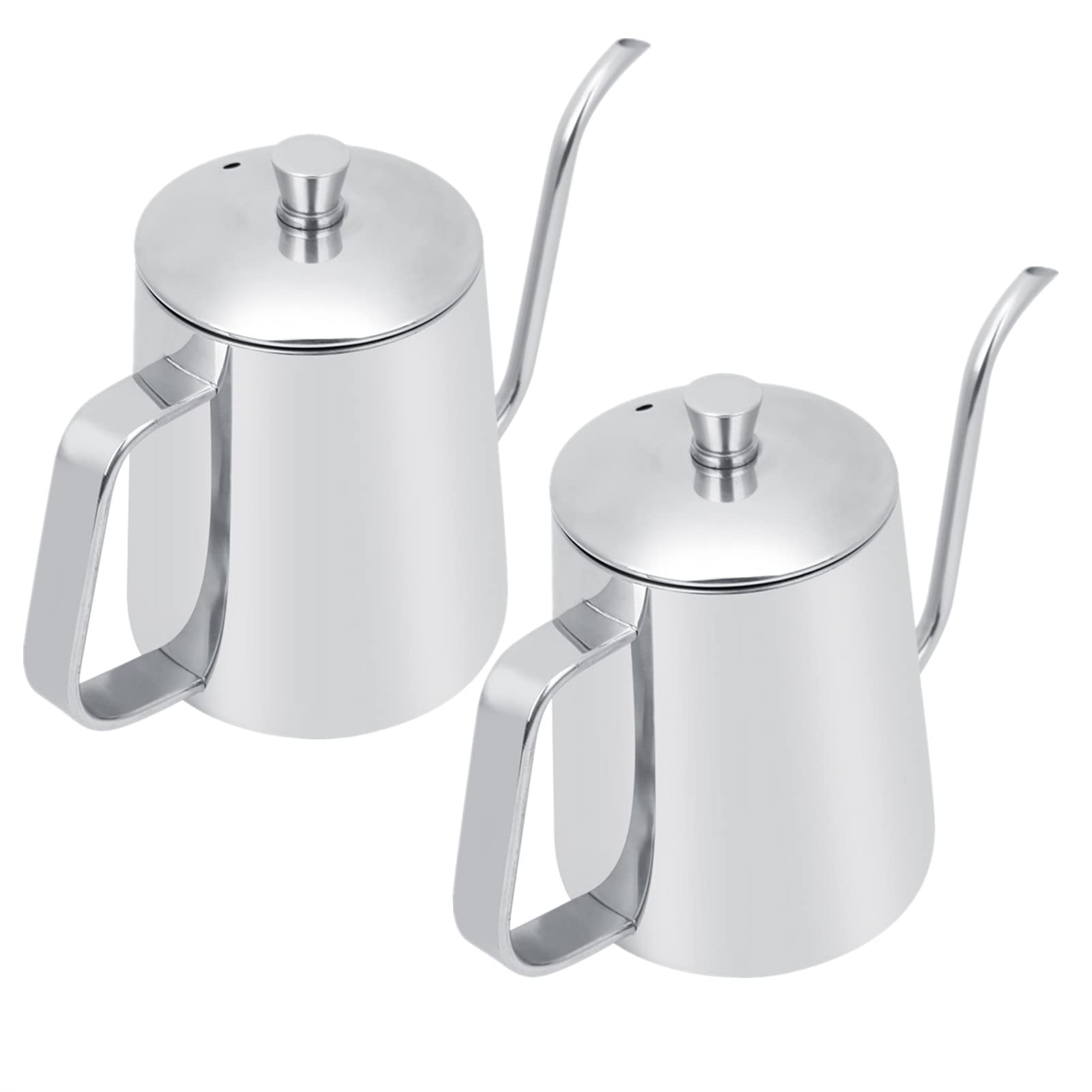 Premium Stainless Steel Gooseneck Pour Over Coffee Maker Set - 2pcs 18.6oz/550ml Kettle with Long Narrow Spout for Precise Pouring - Perfect for Drip Coffee, Tea Brewing & Home Barista Use