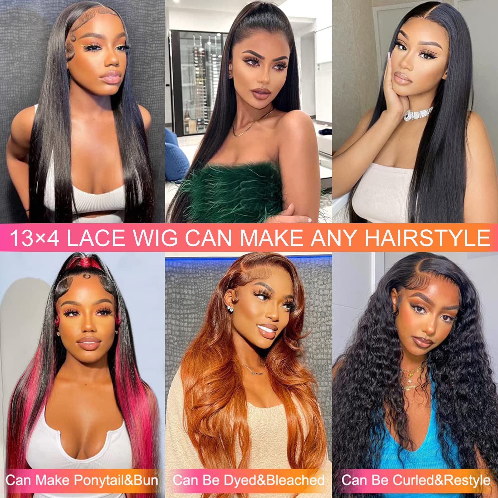 13x4 HD Transparent Lace Front Wig - 150% Density Brazilian Virgin Human Hair - Pre Plucked with Baby Hair - Straight 26 Inch Natural Black Lace Front Wig for Women - Perfect for Daily Wear, Cosplay & Special Occasions