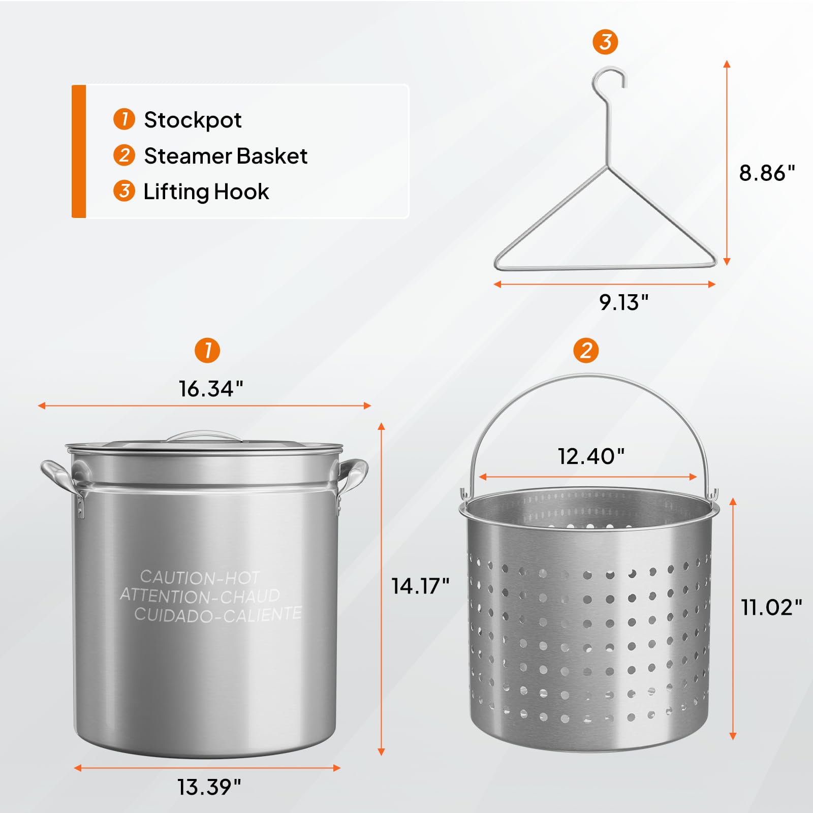 ROVSUN 36-Quart Stainless Steel Turkey Fryer & Seafood Boil Pot with Basket, Lid & Hook - Large Outdoor Cooking Stock Pot for Turkey, Crawfish, Crab, Lobster, Shrimp - Perfect for Backyard BBQs, Camping & Tailgating Parties