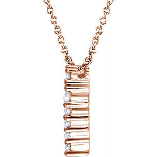 14K Rose Gold 1/4 CTW Diamond Heart Pendant Necklace - 18