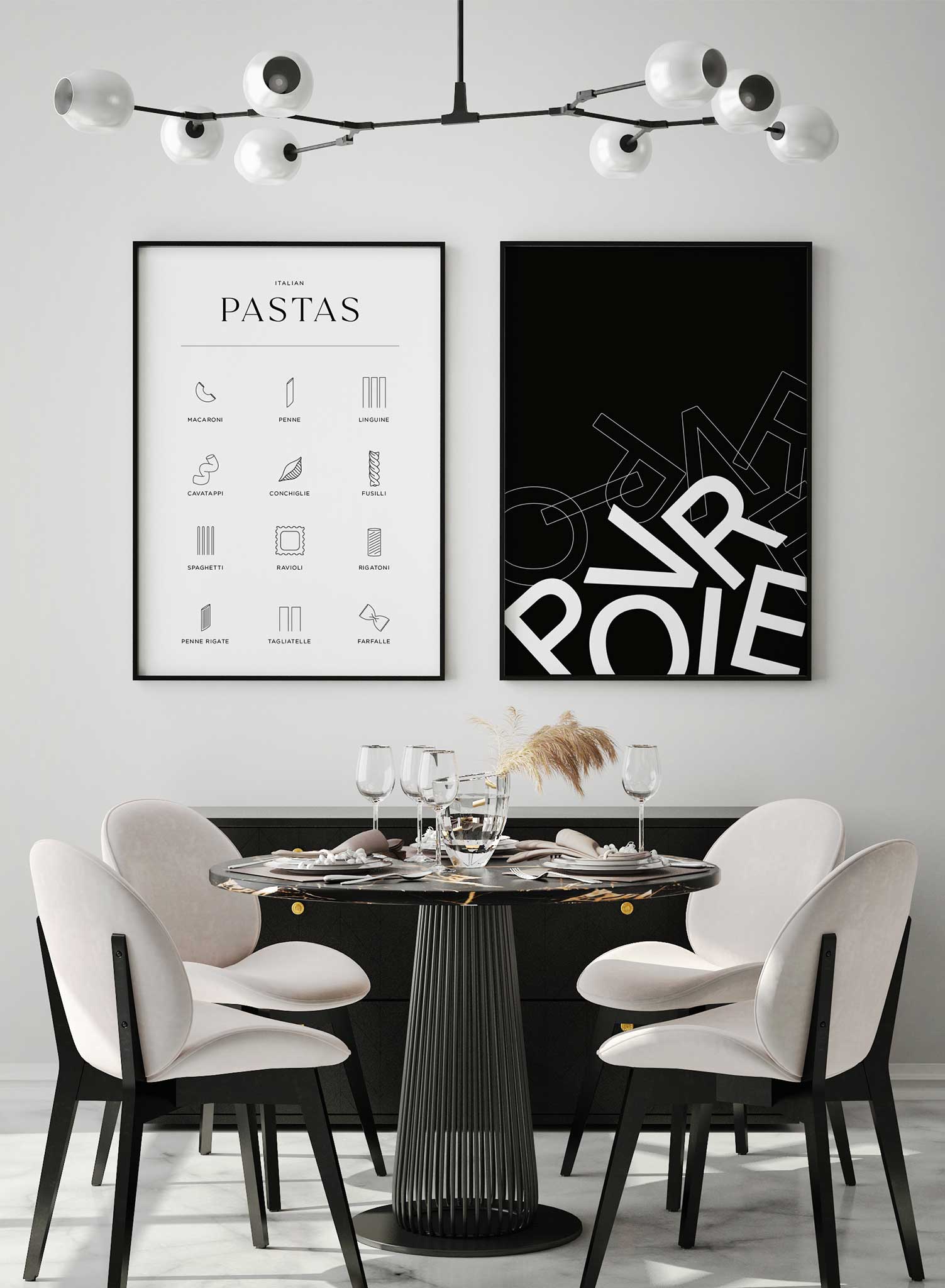Pasta Poster - Italian Cuisine Wall Art for Kitchen Decor - Perfect for Home, Restaurant & Italian Food Lovers