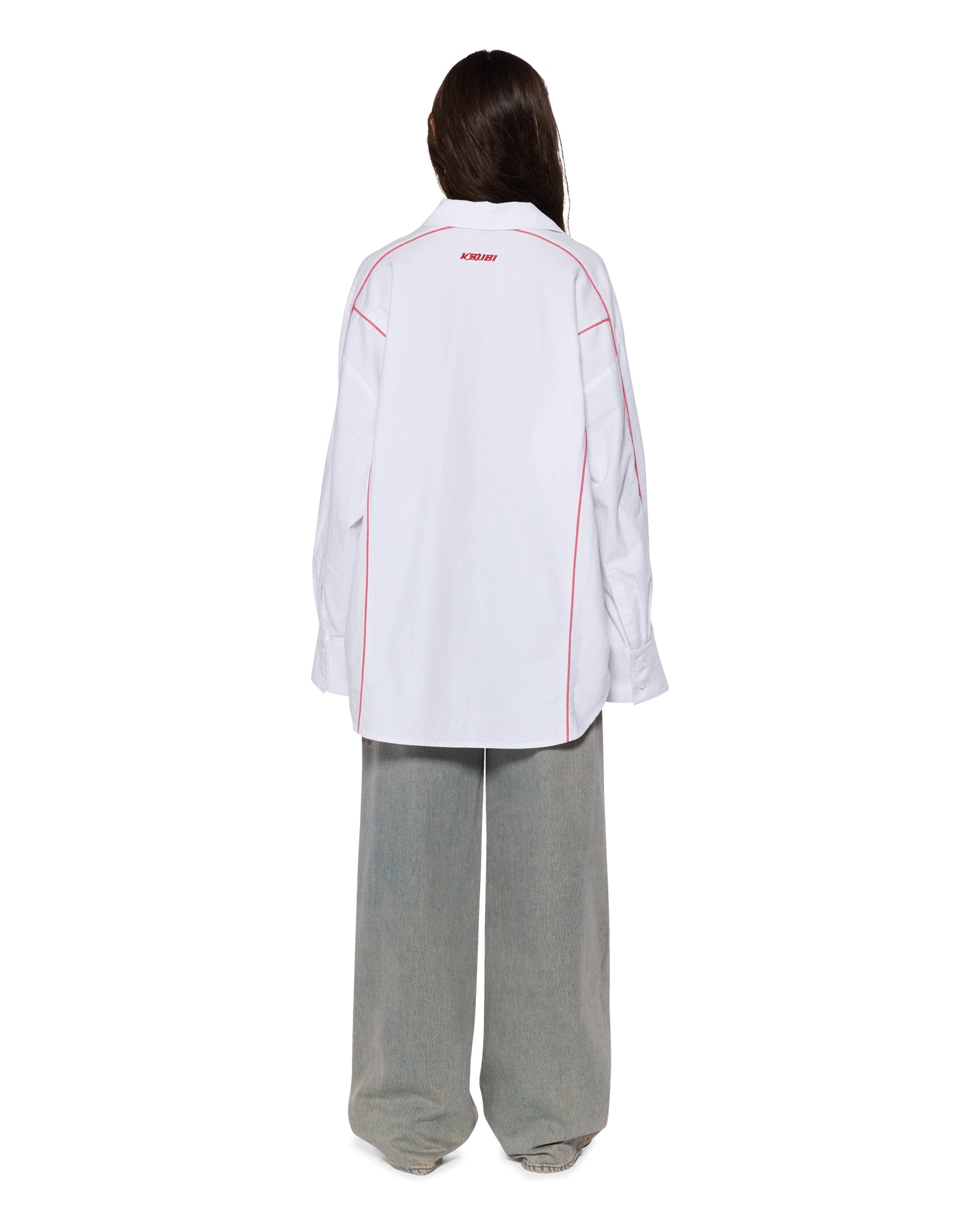 Stinger Astra LS Shirt - White/Red Long Sleeve Performance Polo for Men | Golf, Tennis & Casual Wear