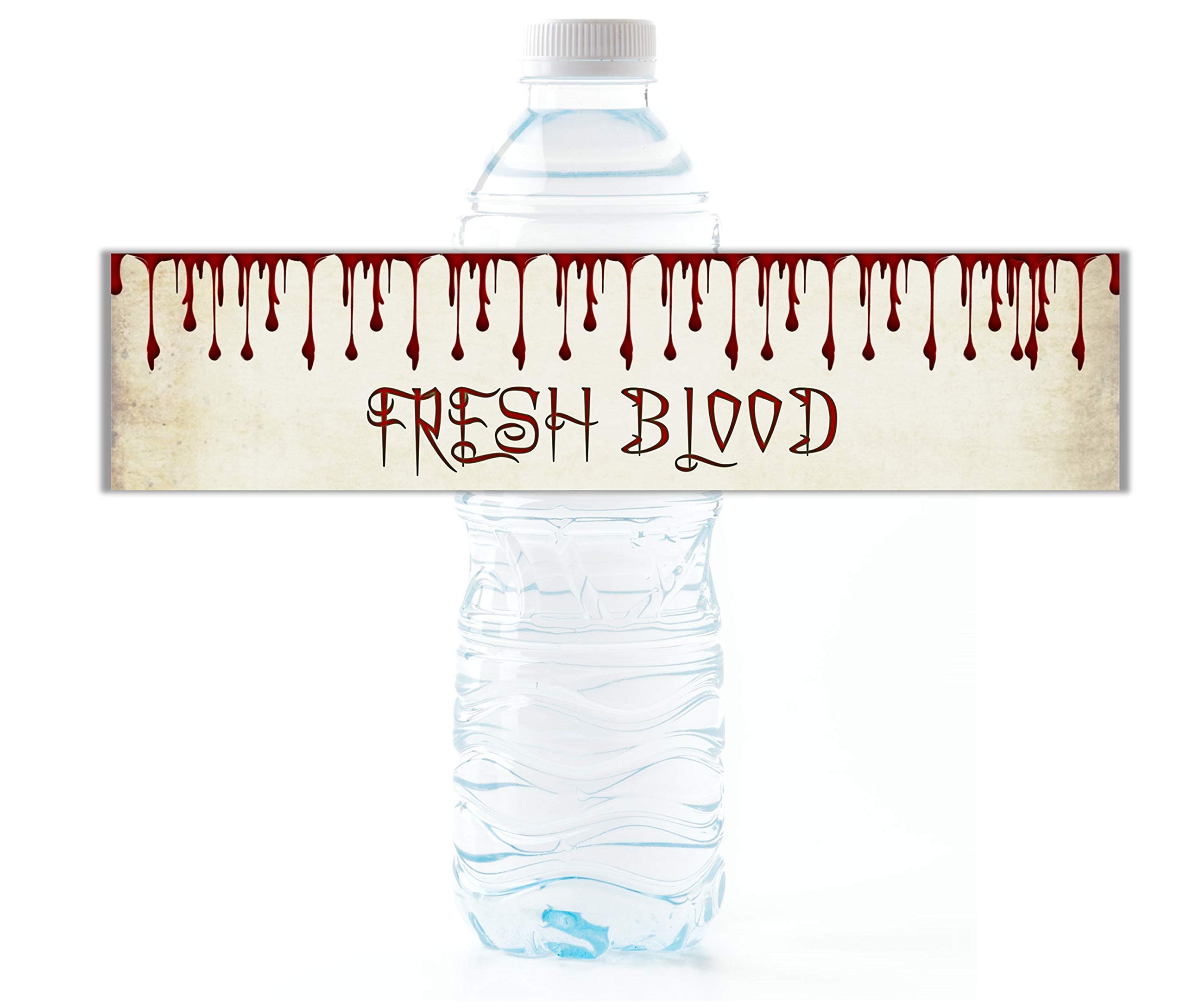 Halloween Water Bottle Labels - Personalized, Waterproof, Peel & Stick Wrappers - Pack of 25 with 5 Assorted Designs - Perfect for Halloween Parties, Trick or Treating, and School Events