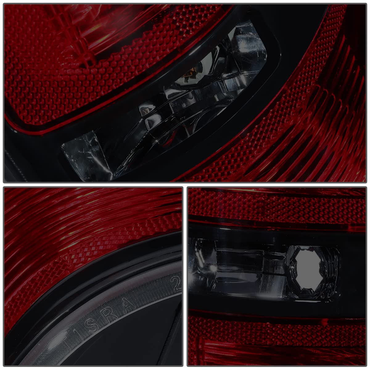 DNA MOTORING TL-ZTL-006-SMBK Pair of Black/Smoked Lens Reflector Tail Lights - Compatible with 2009-2014 Ford F-150 Fleetside Models | Perfect for Truck Upgrades & Nighttime Safety