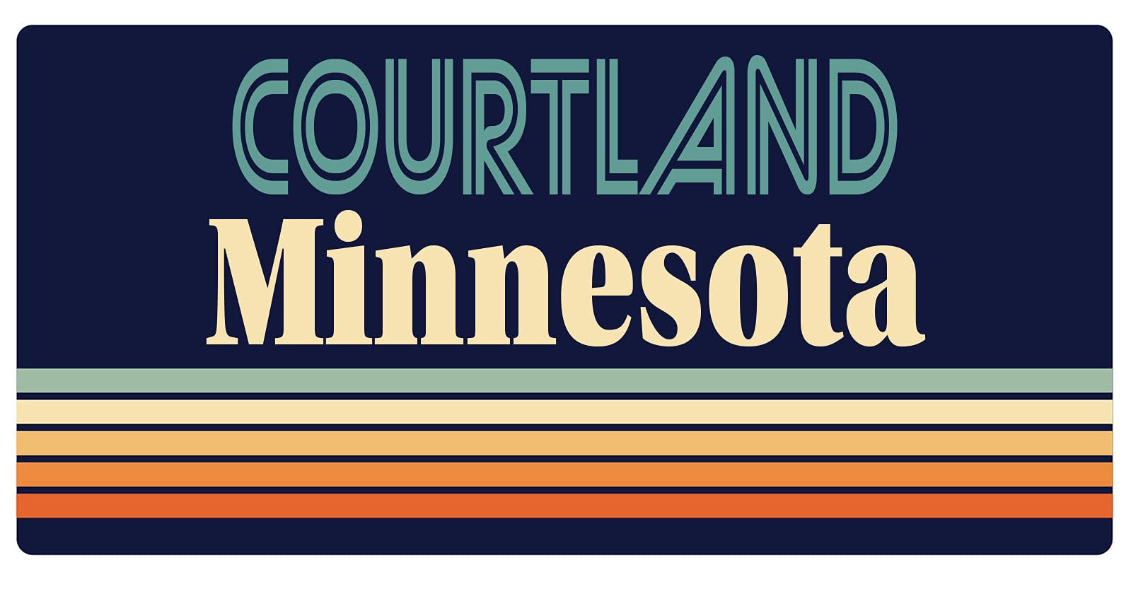 Vintage Courtland Minnesota 5 x 2.5 Inch Refrigerator Magnet - Retro Souvenir Fridge Decor for Home, Office & Travel Memories