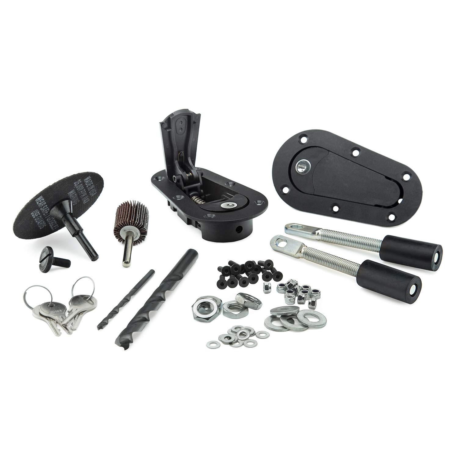 Xtreme Plus Flush Locking Hood Pin and Latch Kit - 120-4100 Black, Universal Car Hood Lock with Installation Kit for Enhanced Vehicle Security and Safety