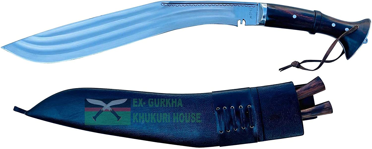 Gorkha Kukri Nepal - 18 Inch Full Tang Khukuri Knife with 3 Chira Design - Premium High Carbon Steel Blade for Camping, Hunting & Outdoor Survival