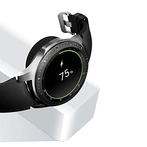Portable Samsung Galaxy Watch 7 6 5 Wireless Charger - USB Travel Cordless Charging Keychain for Galaxy Watch 7 Ultra 6 Classic 5 Pro 4 Classic 3 & Active 2 - Fast Charging Accessories for Gym Office Home Travel (Black)