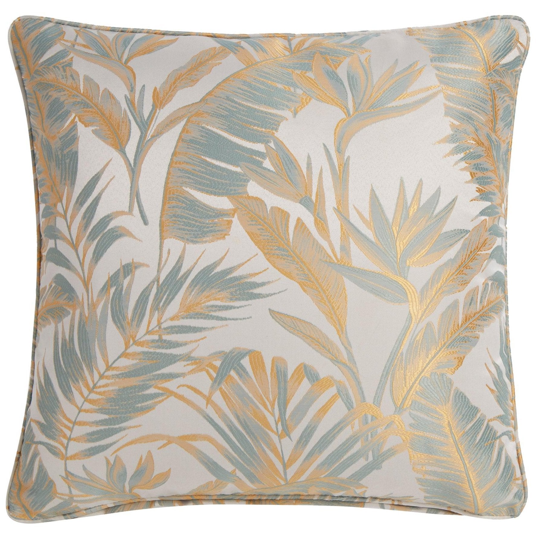 Laurence Llewelyn Bowen Paradise Palm Cushion - Duck Egg Blue Luxury Throw Pillow for Sofa, Bed & Home Decor | Boho Chic Living Room & Bedroom Accent
