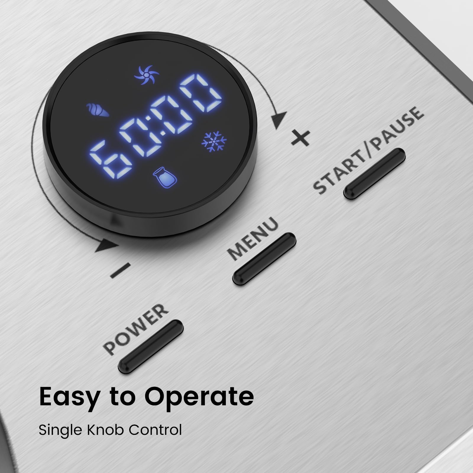 COWSAR 1.6 Quart Automatic Ice Cream Maker with Built-in Compressor - No Pre-Freezing Required, Makes Frozen Yogurt & Sorbet, Keep-Cool Function & Timer, Easy to Clean - Perfect for Home Kitchens, Parties & Dessert Shops