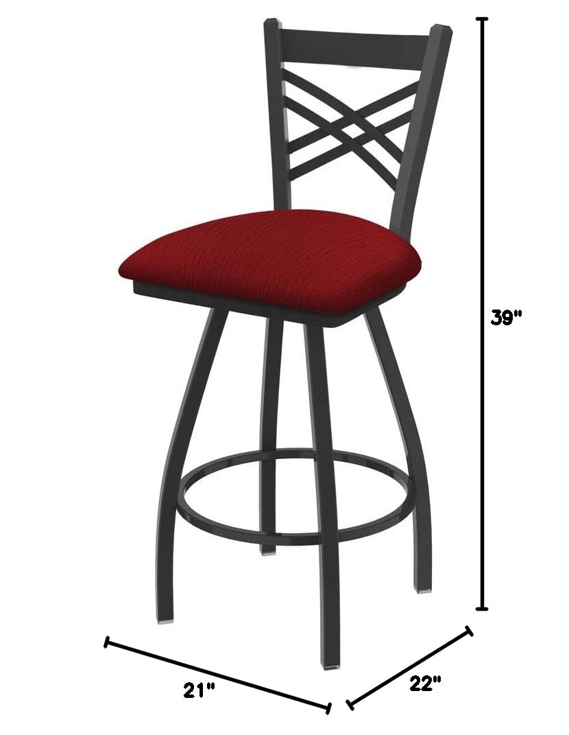Holland Bar Stool Co. XL 820 Catalina Swivel Bar Stool with Graph Ruby Finish - Adjustable Height Counter Stool for Kitchen Island, Bar, and Dining Room