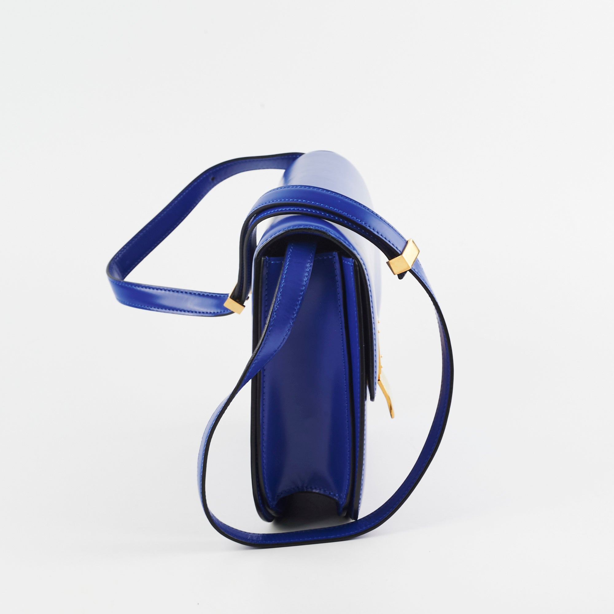 Celine Medium Royal Blue Box Crossbody Bag - Luxury Leather Shoulder Bag for Women | Perfect for Work, Travel & Evening Events