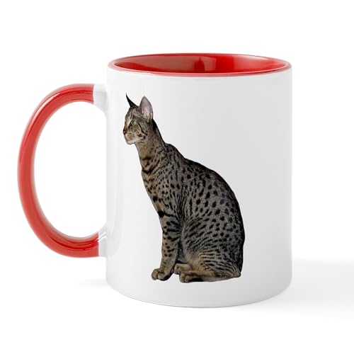 White/Red Inside - Savannah Cat Mug