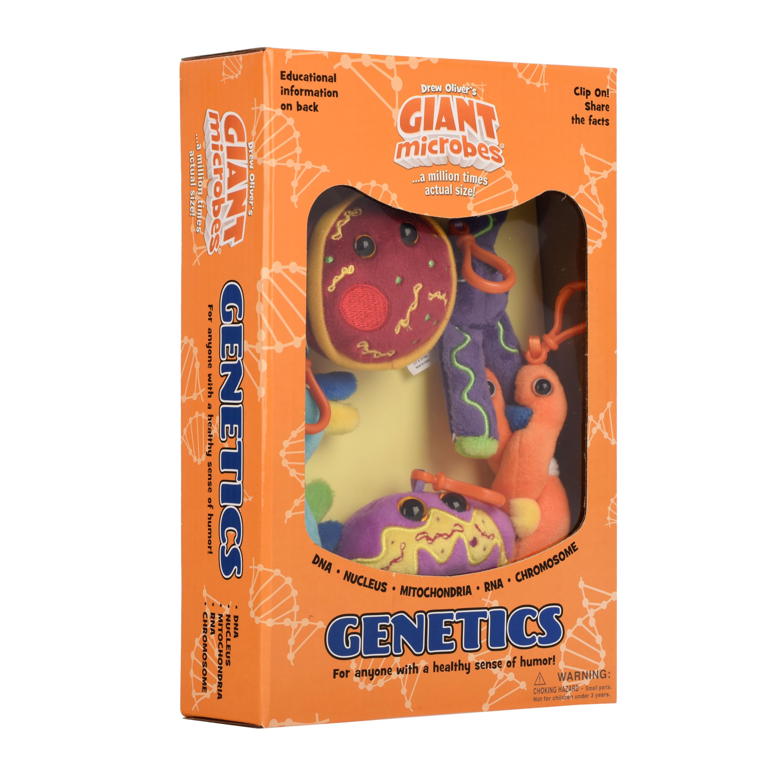 GIANTmicrobes Genetics Themed Gift Box - DNA Plush Keychain & Science-Themed Gifts for Genetic Counselors, Genealogists & Teachers | Perfect for Science Classrooms, DNA Enthusiasts & Ancestry Lovers