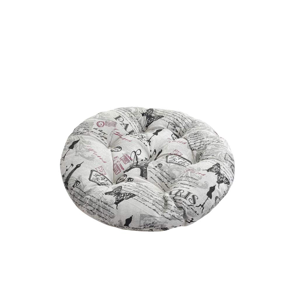 Printed Cotton Linen Round Chair Cushion - 16 Inch Thick Floor Seat Pillow for Meditation, Dining Chairs & Kitchen (2/4/6 Pack) | Home Decor, Yoga & Relaxation Accessories