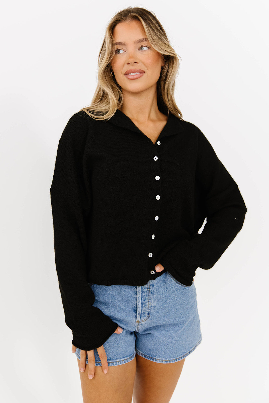 Black Piper Cardigan for Women - Soft & Cozy Knit Sweater for Fall & Winter | Perfect for Office, Casual Outfits & Layering