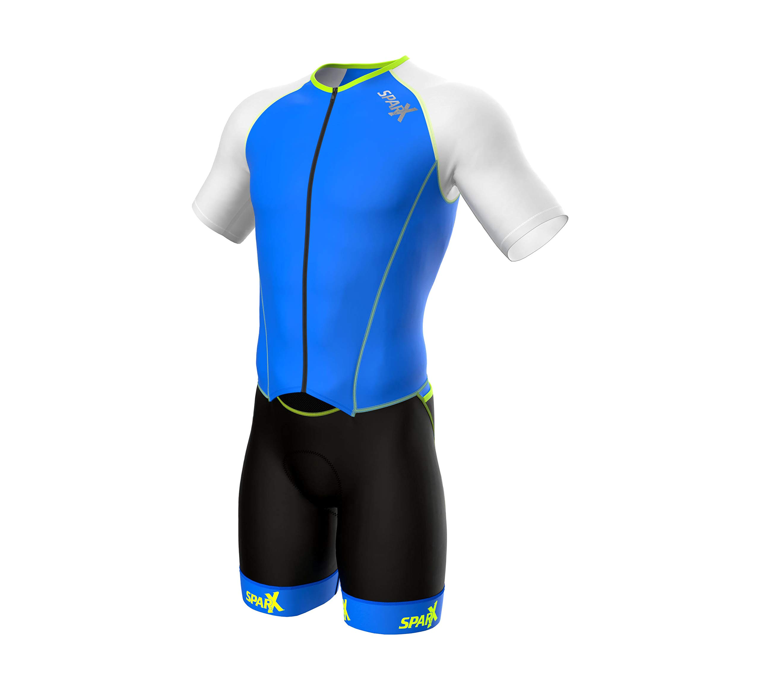 Sparx Men's Elite Aerosuit Triathlon Suit - Short Sleeve Triathlon Skinsuit for Cycling, Running & Swimming - High Performance Triathlon Gear for Competitions & Training