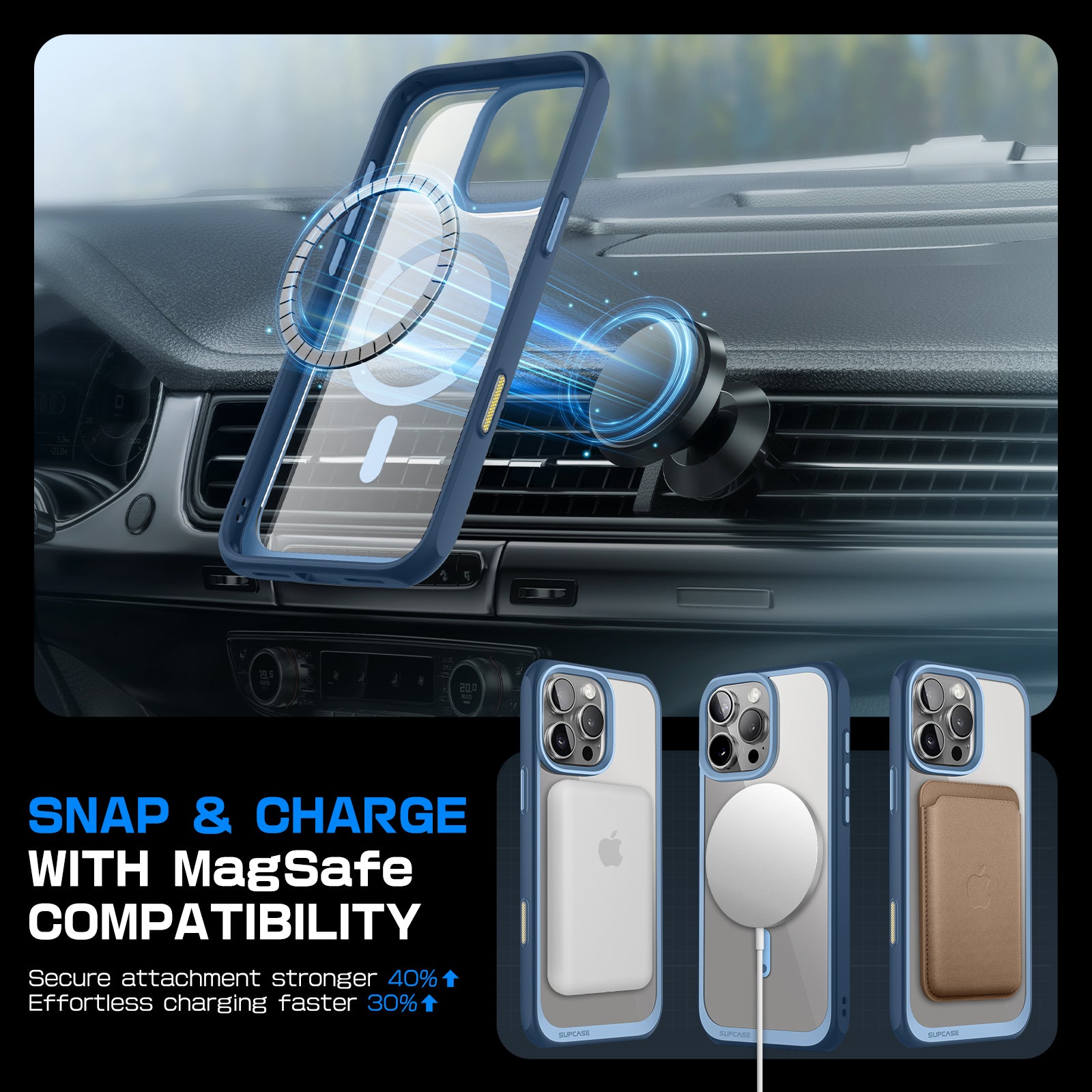 iPhone 16 Pro Max Case - 6.9 Inch Unicorn Beetle MAG Slim Clear Protective Cover with MagSafe & Camera Control Button | Shockproof & Scratch Resistant | Perfect for Work, Travel & Outdoor Activities (Blue)