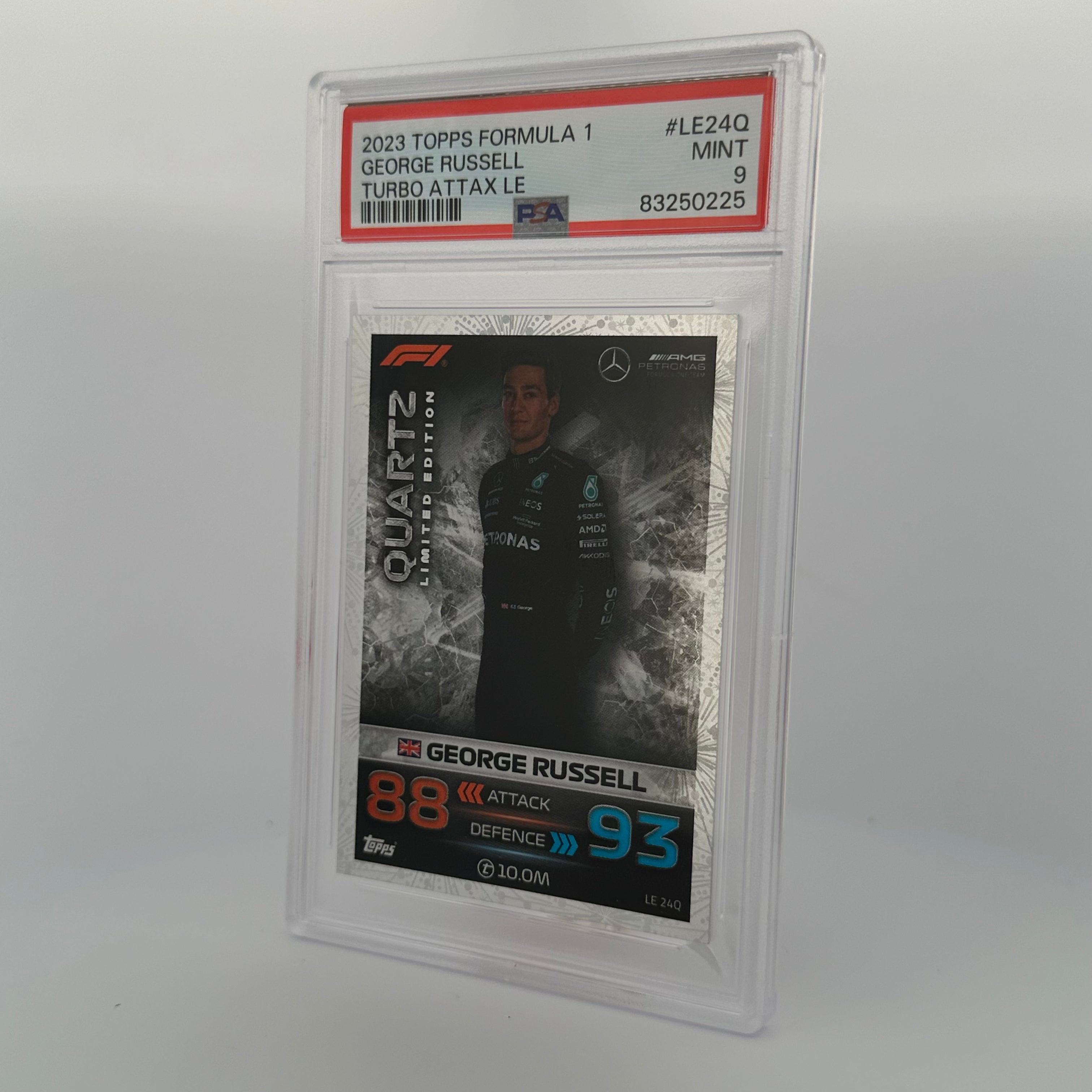 PSA 9 Graded George Russell #LE24Q Quartz Limited Edition F1 Racing Card - Perfect for Collectors, Investors & Motorsport Fans Display