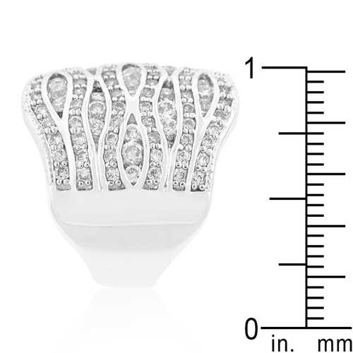 Elegant Cubic Zirconia Pave Abstract Ring for Women - Sparkling Fashion Jewelry for Parties, Weddings & Special Occasions