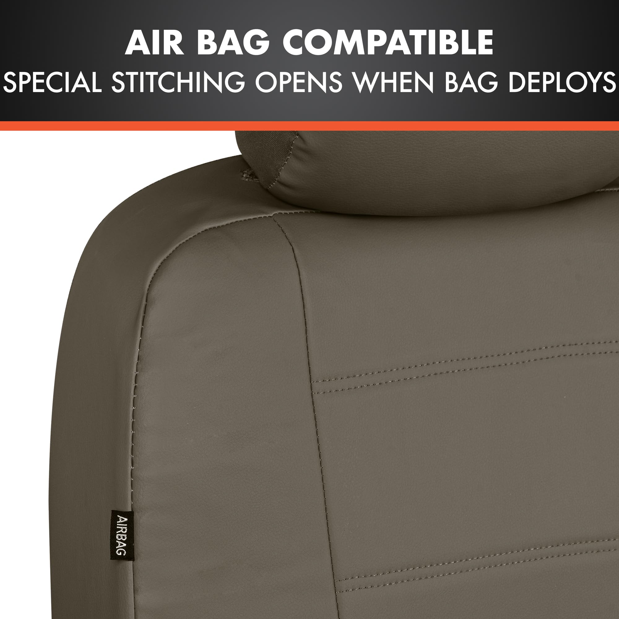Premium Leatherette Car Seat Covers - Beige PU Leather Auto Accessories for Cars, SUVs & Trucks | Waterproof & Comfortable Seat Protectors for Daily Commute & Road Trips