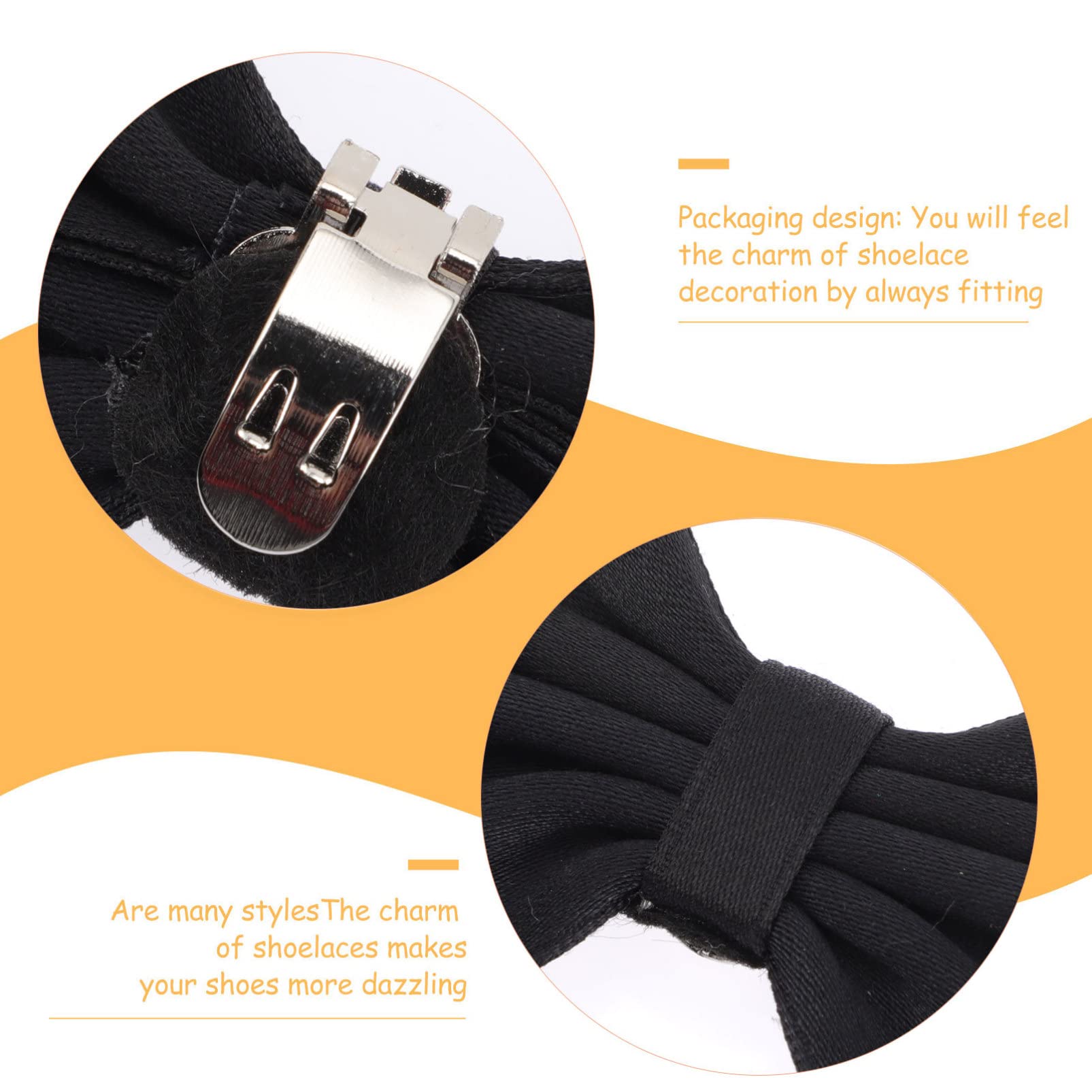 USHOBE DIY Bow Shoe Buckle - 1 Pair Removable Bowknot Shoe Clips, Decorative Shoe Charms & Fashion Accessories for Wedding, Prom, Party Shoes | Perfect for Bridal, Evening Wear & Special Occasions