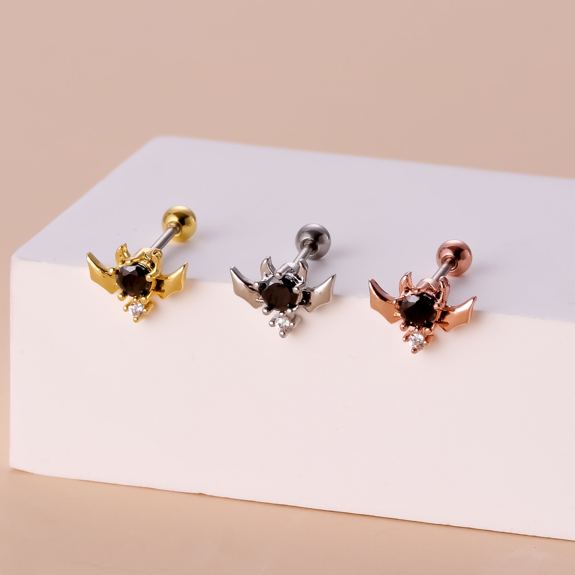 20G Cartilage Tiny Stud Earrings - Star & Bat Design Hypoallergenic Piercing Jewelry for Women | Perfect for Daily Wear, Parties & Gifts