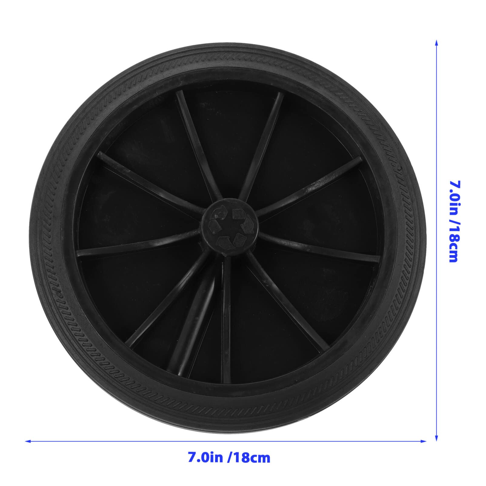 Cabilock 2-Pack Trash Can Replacement Wheels - Heavy Duty Rubber Garbage Bin Wheels, Wastebasket Pulley Accessories (Black) - Perfect for Outdoor/Indoor Trash Cans, Dumpsters & Recycling Bins