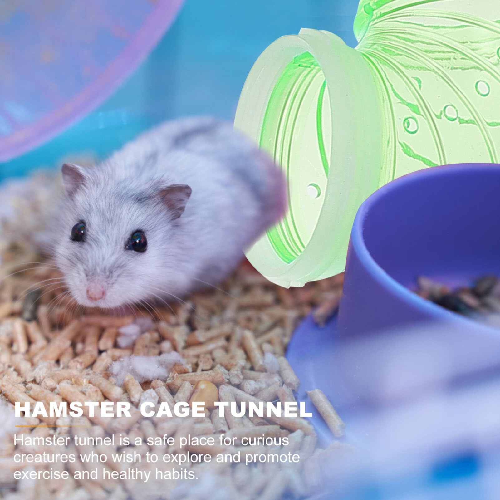 POPETPOP Hamster Tubes Set - Chew Proof DIY Hamster Tunnel Toys for Dwarf Hamsters, Gerbils & Small Pets - Green Exercise & Adventure Habitat Accessories - Perfect for Cage Enrichment & Playtime Activities