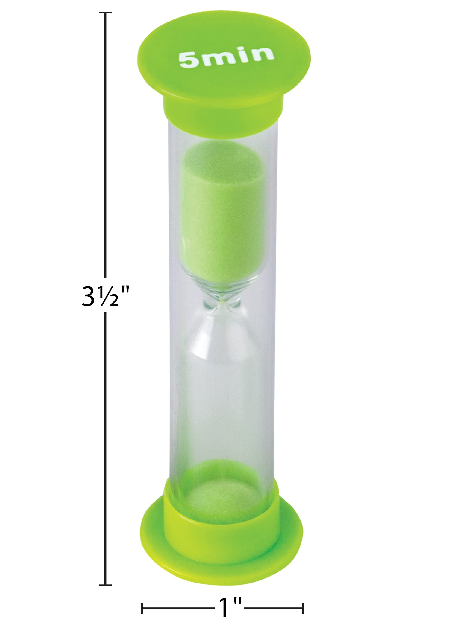 Teacher Created Resources 5 Minute Small Green Sand Timer (20662) - Classroom Timer for Kids, Games, Tests & Activities