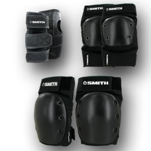 Smith Scabs Tri Pack Youth Knee Pads - Black Protective Gear for Skateboarding, BMX & Scooter Riding